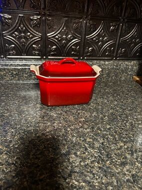 Le Creuset Cherry Red Stoneware Terrine With Press 0.7 Qt / 0.8 L